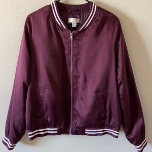 Maroon bomber jacket